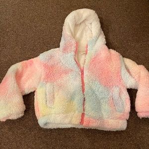 Girls Cynthia Rowley Cropped Tie Dye Sherpa Hoodie | Size 10 | Girls Hoodies